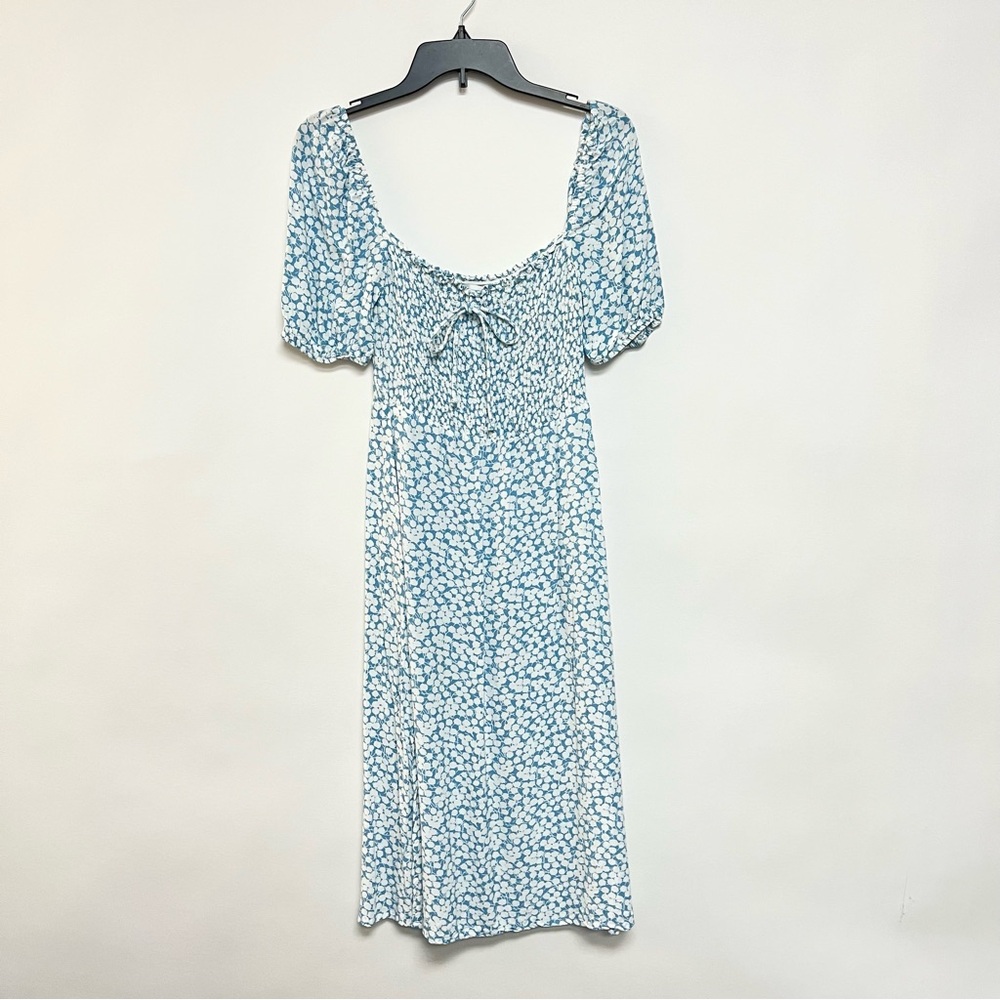 Faithfull The Brand Bella Floral Print Midi Dress Milkmaid Blue White Med $198 - Picture 5 of 12